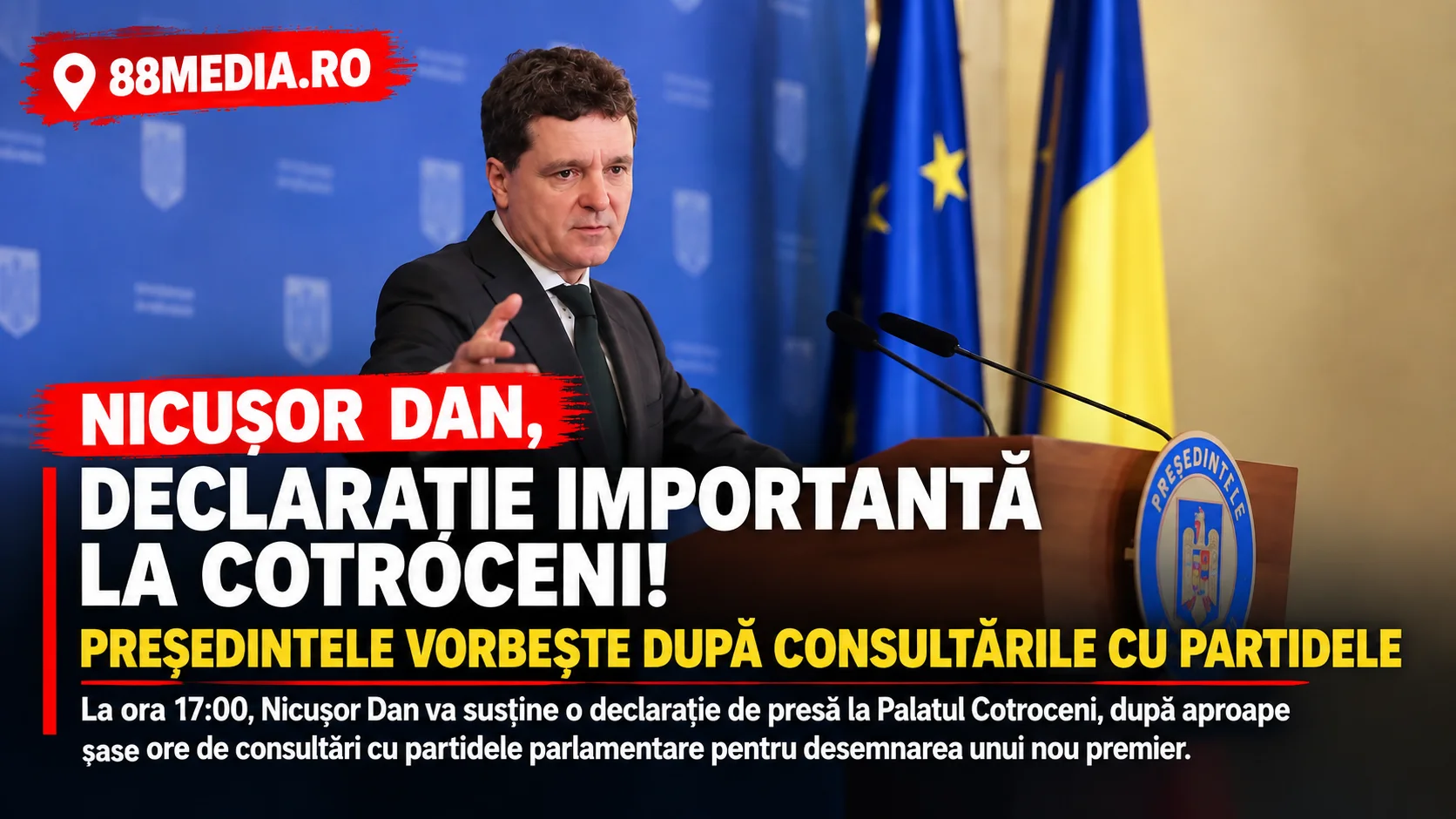 NICUȘOR DAN, DECLARAȚIE IMPORTANTĂ LA COTROCENI! Președintele anunță ce a decis după consultările cu partidele
